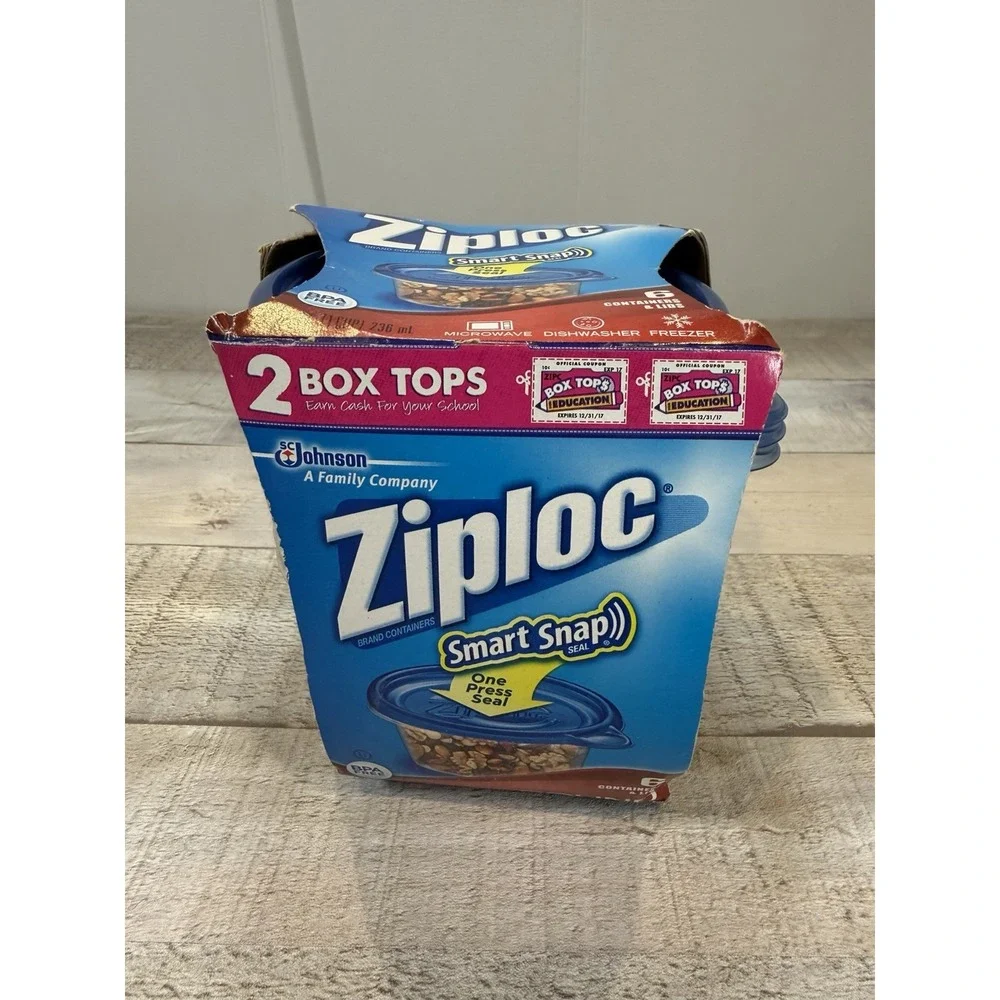 NEW 2006 Ziplock Vintage Snap 'n Seal Bowls (6 Containers & Lids) 8fl.oz 1-Cup